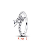 New 925 Silver bow Heart-shaped Ring Necklace Suitable for Valentine's Day,Holiday Gifts for Women DIY High-end ,Fashion Jewelry