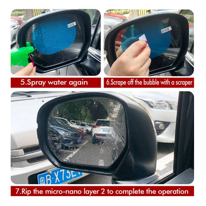 Car Rainproof Anti Fog Sticker, Car Rainproof Film, Clear Window Waterproof Film for Car Motorcycle, Mirror Film Accessories