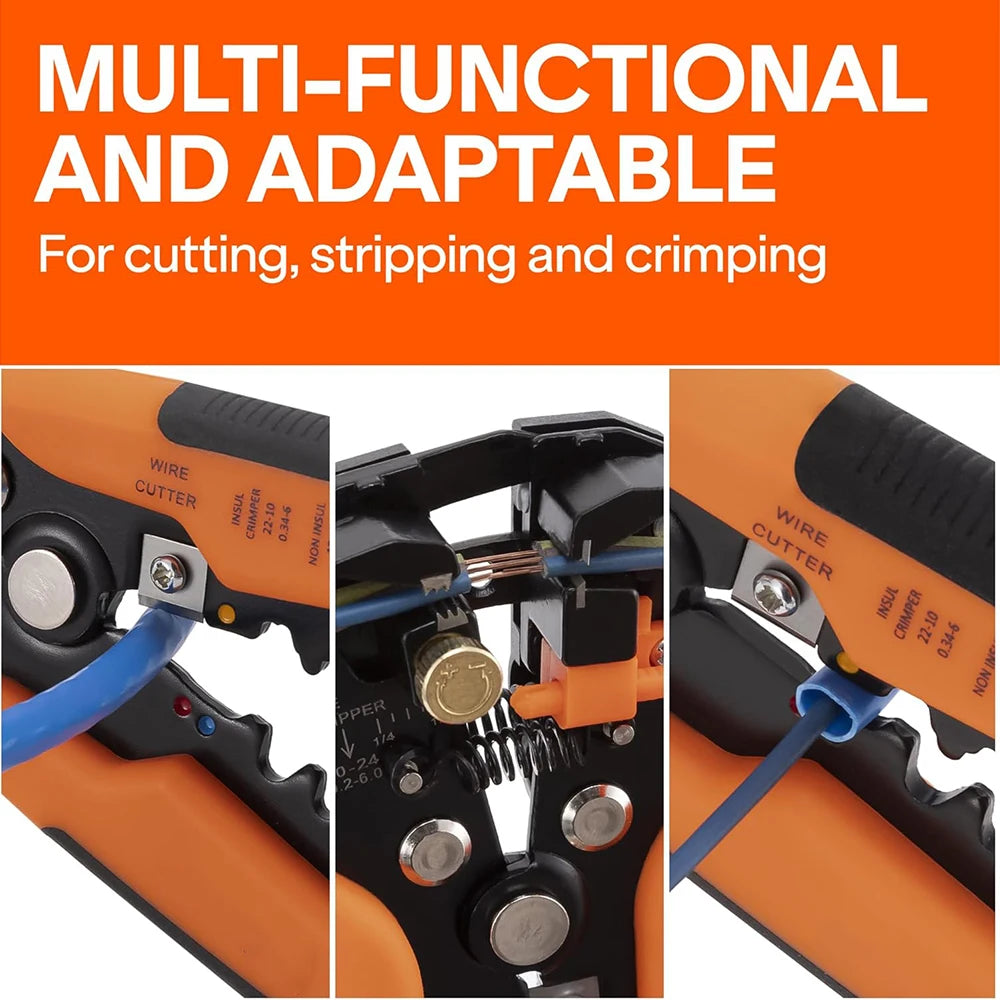 Crimper Cable Cutter Adjustable Automatic Wire Stripper Multifunctional Stripping Crimping Pliers Terminal Hand Tool