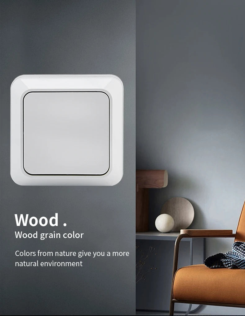 WESA Wall Mount Button Switch Classic Plastic Surface 1 Gang 1 Way Vintage Outdoor White Wall Exterior Switch On And Off