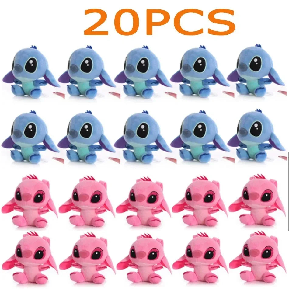 Lot Cute Cartoon Lilo and Stitch Small Pendant Plush Toy, 10CM Kawaii Plush Keychain Kids Best Christmas Gift Toys