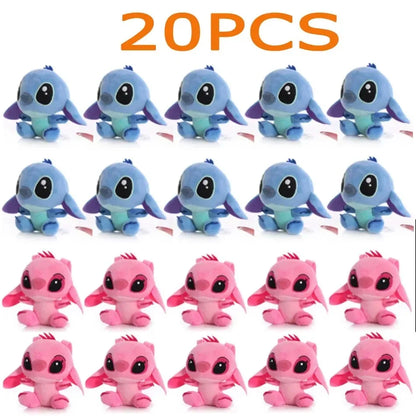 Lot Cute Cartoon Lilo and Stitch Small Pendant Plush Toy, 10CM Kawaii Plush Keychain Kids Best Christmas Gift Toys