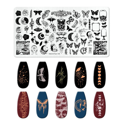 RJ Halloween Nail Stamping Plates, Beautiful zombie Festival Pattern Nail Art Image Plates, Stainless Steel Nail Art Plate Stencil