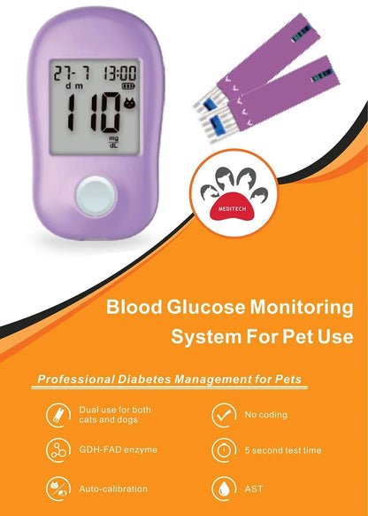 Blood Glucose Meter, Blood Glucose Monitoring System For Pet Use, Professional Diabetes Management for Pets, Pets Accessories, Pets Clinic