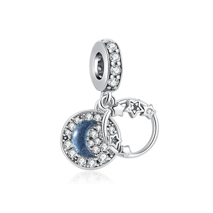 Nuevo colgante de plata 925 compatible con pulsera original, joyas para mujer, serie azul, colgante de pulpo, delfín, búho, camaleón