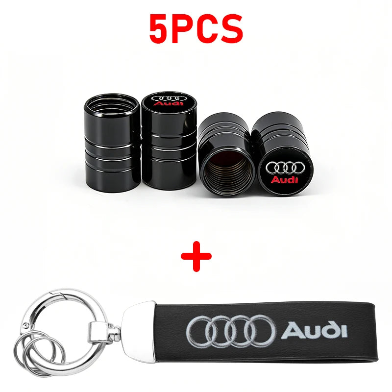 Anti-Rust Car Tire Valve Stem Caps Suede Keychain For Audi Sline A3 A1 A4 A6 B8 A5 B7 C7 A7 A8 B9 B6 C6 R Auto Wheel Accessories