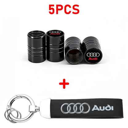 Anti-Rust Car Tire Valve Stem Caps Suede Keychain For Audi Sline A3 A1 A4 A6 B8 A5 B7 C7 A7 A8 B9 B6 C6 R Auto Wheel Accessories