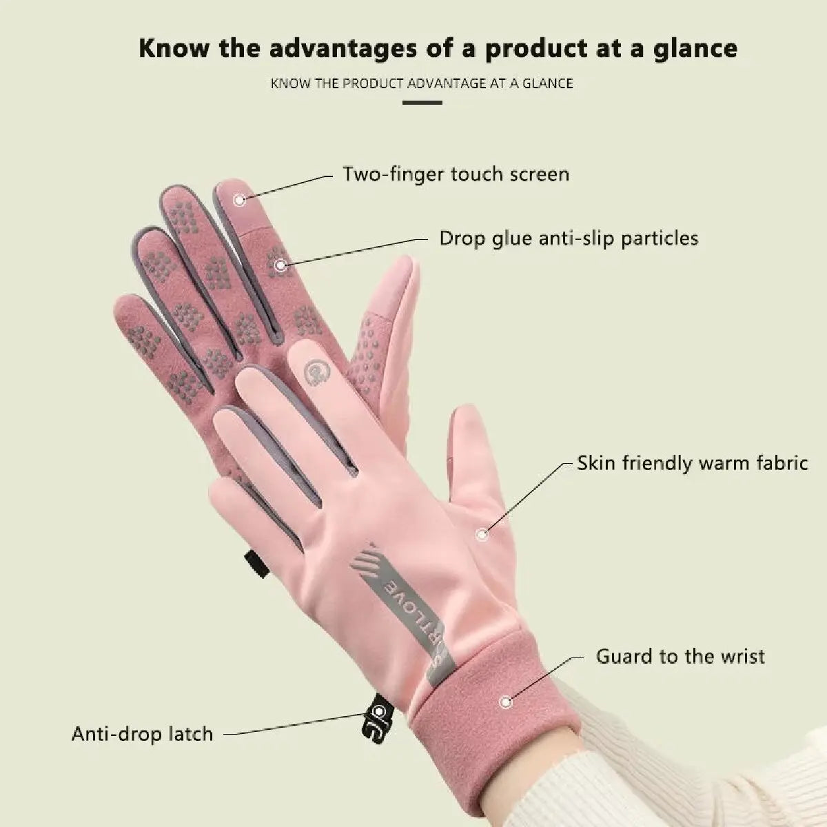 Women's Winter Cycling Bike Gloves, Thermal Fleece, Cold Resistant, Windproof, Warm, for Outdoor Running and Skiing