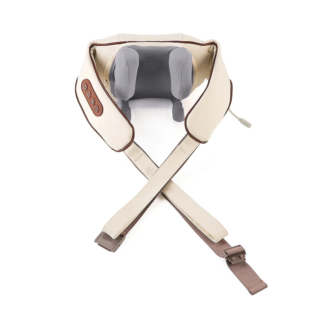 Foreverlily 26W Brushless Motor Neck and Shoulder Massager, Wireless Shoulder and Back Kneading Massage Shawl, Neck Masajeador