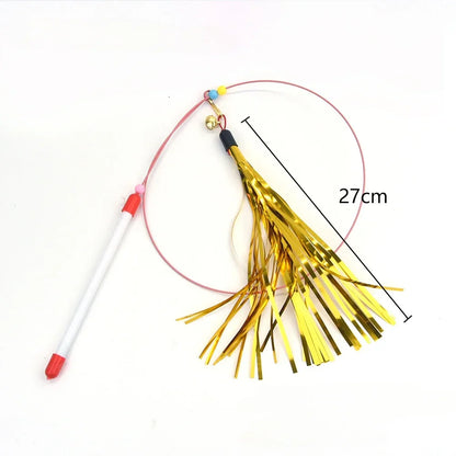 Interactive Cat Toy Hands-Free Cat Stick Playing Kitten Playing Teaser Wand Toy Suction Cup Bird/Feather Cat Wand Pet Supplies