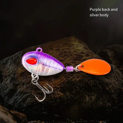 Spoon Spinner Bait Sinking Wobblers Baits Metal Jig VIB Lure Rotating Sequin Tail Lures Far Casting Fishing Baits for Sea Bass