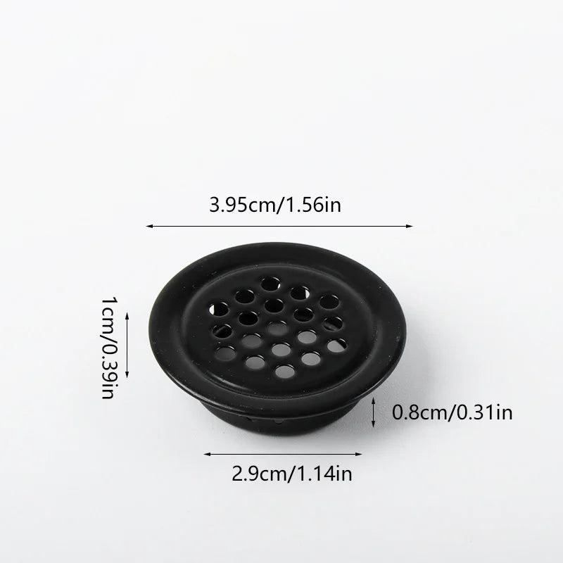 1Pc, Round Stainless Steel  Ventilation Cover, Louver Air Vent Grill Mesh Hole Cover For Wardrobe Cabinet, Furniture Accessories