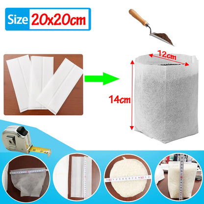 100Pcs Plant Grow Bags Nursery Bags Seeds To Sow Flower Pots Biodegradable Non-woven Fabric For Home Garden Accessories Tools