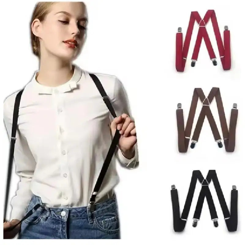 35/25/20mm Wide Men's Suspenders High Elastic Adjustable 4 Strong Clips Heavy Duty X-Back Trousers Braces
