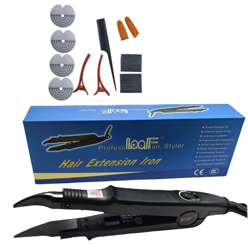 Loof Professional Nueva Tenacilla de Fusión para Extensiones de Cabello con Temperatura Ajustable hasta 220℃, Mini Punta Calentadora Inteligente, Herramienta de Unión de Queratina