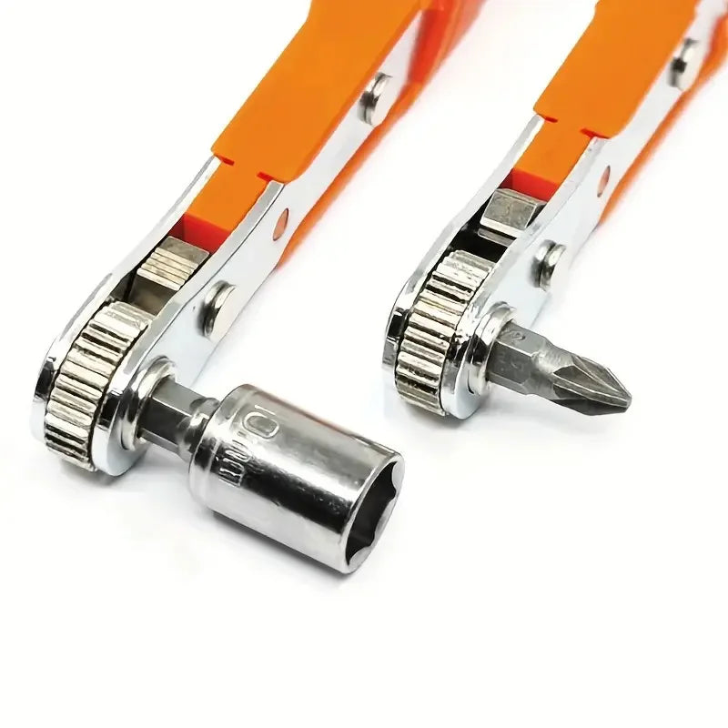 Right Angle Ratchet Wrench Screwdriver Socket Nut Set Metric Screwdriver Bit 1/4 Hexagon Handle Drive Torx Slot Hand Tool 90