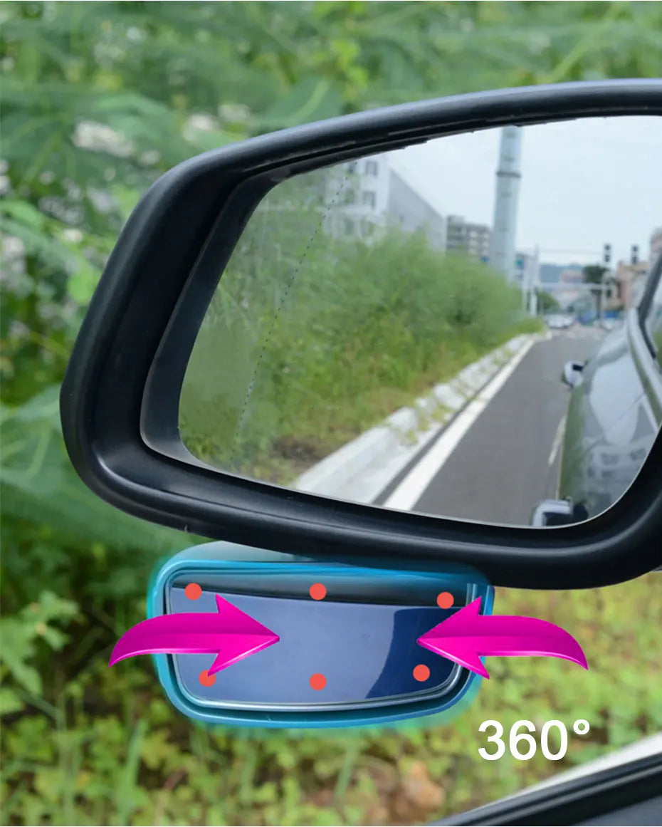 360 Degree Adjustable Wide Angle Side Rear Mirror Blind Spot Convex Mirrors for Car Reverse Parking Auxiliary Rear View Mirror