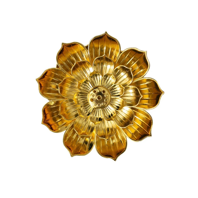 2 in 1 Alloy Incense Burner, Metal sandalwood Incense Sticks Holder, Buddhism Zen Lotus Sticks Incense Censer, Nasturtium Ashtray