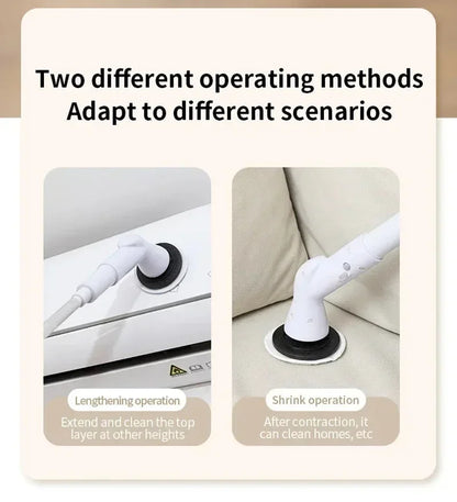 2000mAh, 6-in-1 Electric Cleaning Brush, Wireless Intelligence Rotary Cleaning Brush, Shower Clean Brush, Kitchen Bathroom, MIJIA