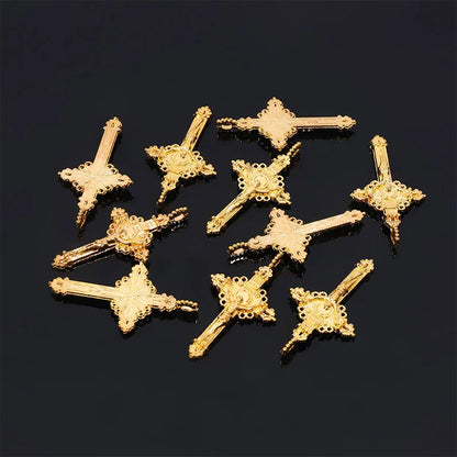 10 Pieces/Catholic Rosary Gold Plated Connector Necklace Bracelet Connector, Many Jesus Christ Statue Necklace Bracelet Triangle