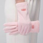 Korean Elegant Suede Gloves for Women Faux Mink Fur Warm and Skin Friendly Touch Screen Gloves Sweet and Soft Commuting Gloves