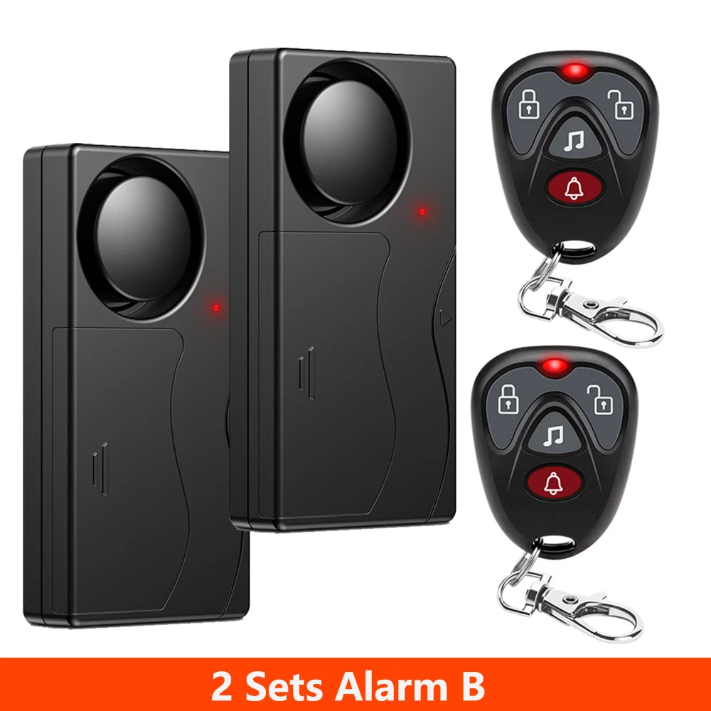 Awapow Wireless Vibration Bike Alarm With Remote Control Anti-Theft Door And Window Alarm 110dB Loud Home Bicycle Security