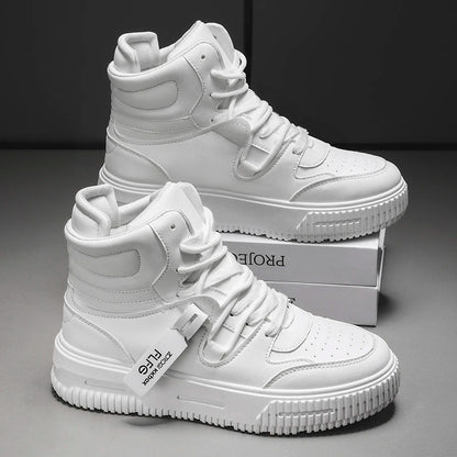 New Fashion Casual Sneakers High Top Skateboard Shoes Student Boots Men and Women Trend Wear-Resistant Two-Color Couples