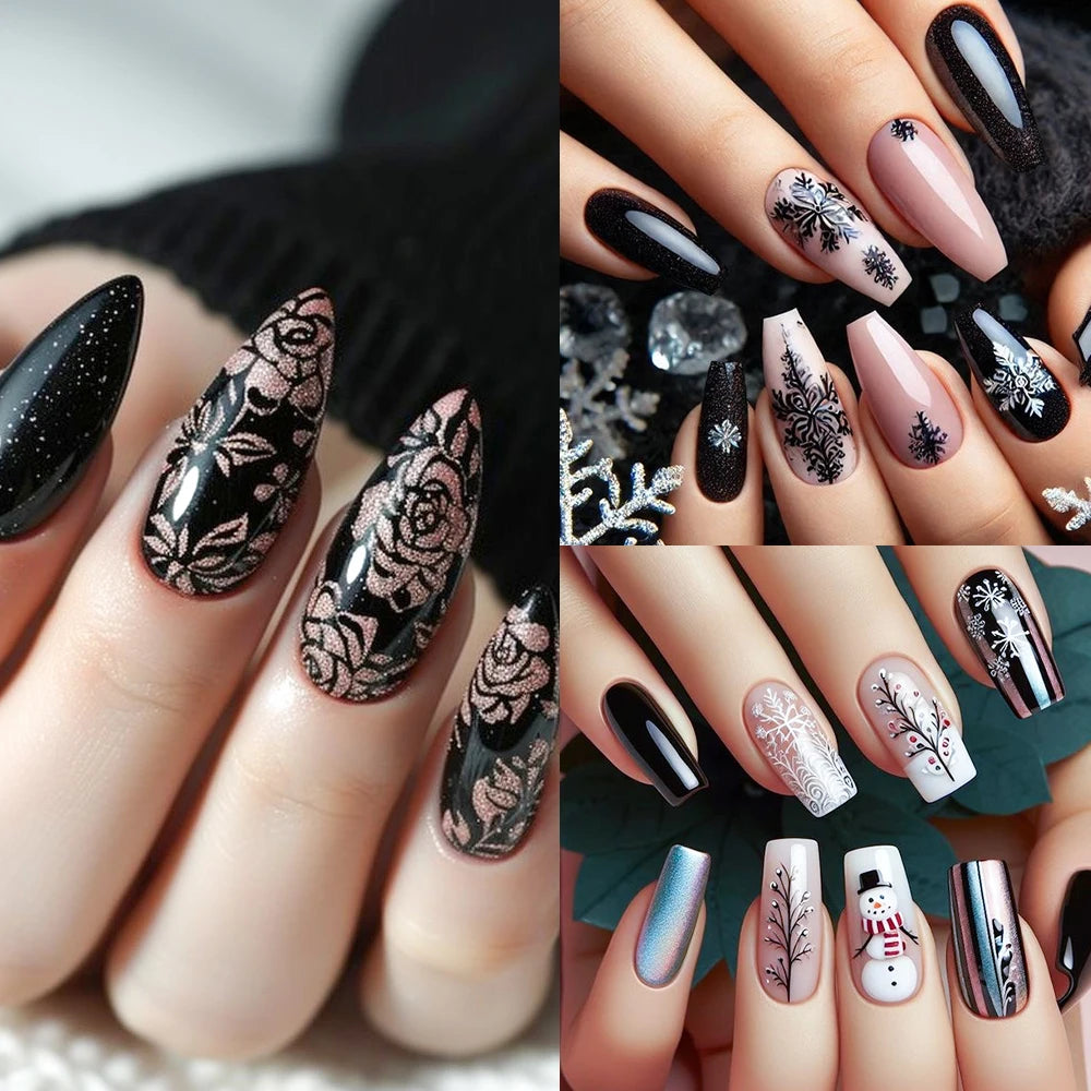 1Pc White Lace Nail Art Templates Stripes Stamping Plate Wedding Bridal Floral Leaves Stamp Templates Stainless Steel Nail Tools