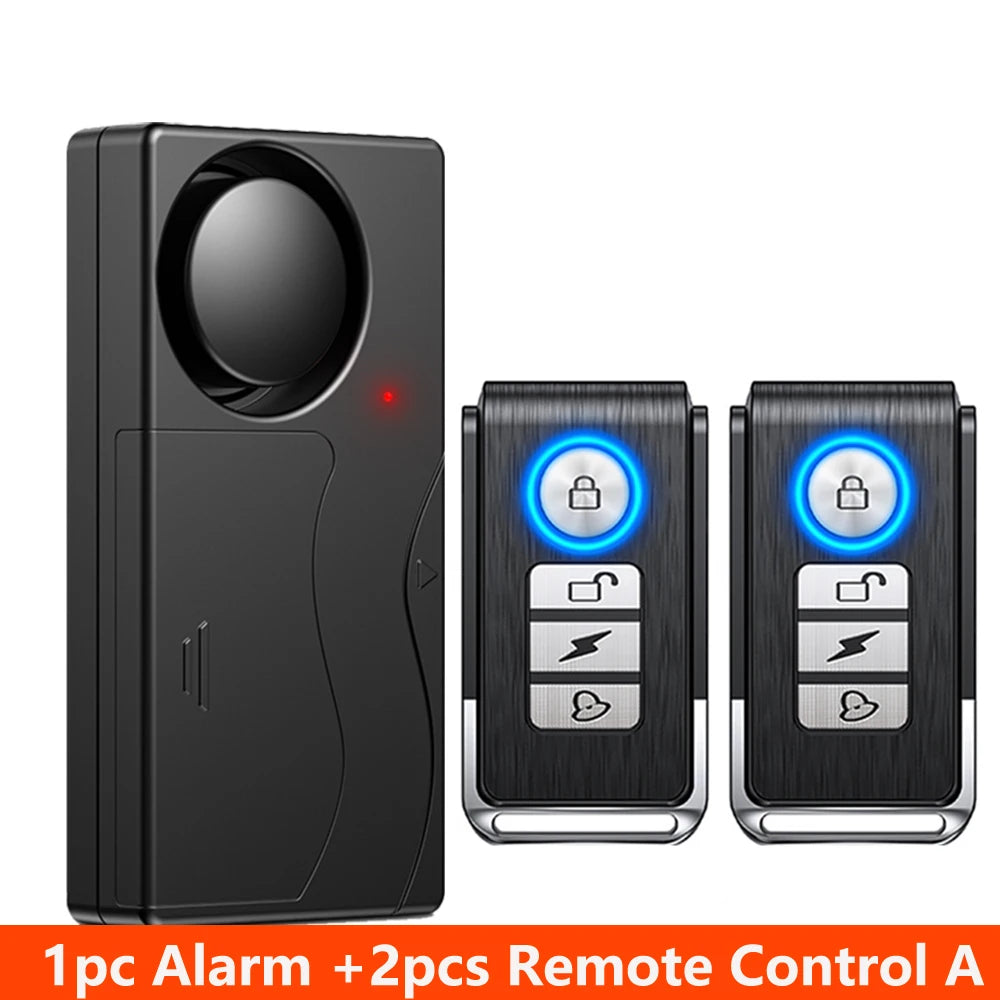 Awapow Wireless Vibration Bike Alarm With Remote Control Anti-Theft Door And Window Alarm 110dB Loud Home Bicycle Security