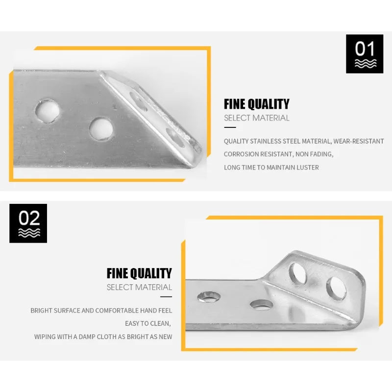 Corner Brackets, Stainless Steel Furniture Angle, Shelf Connector, Cabinet Support Fixing Frame Corner Brace