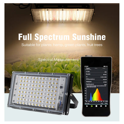 AC220V LED Plant Grow Light 50W/100W Phyto Lamp Full Spectrum Growing Lights with Bracket Adjustable Tripod for Seeds Veg Flower