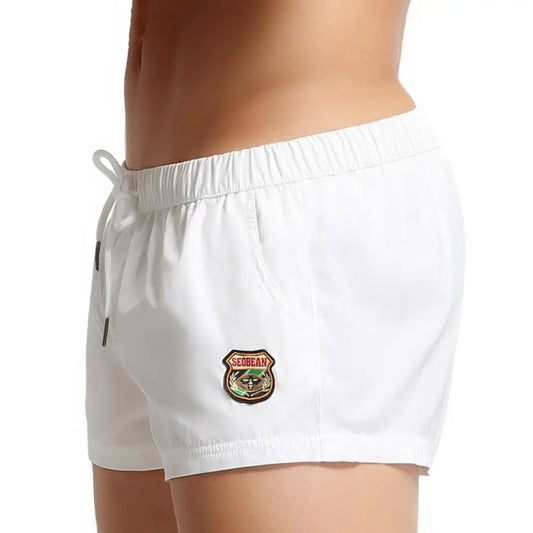 Men's Summer Beach Shorts, Swimwear Trunks Board Short Pants, Male Gym Shorts, Swim Surf Fitness Quick Dry Shorts, SEOBEAN