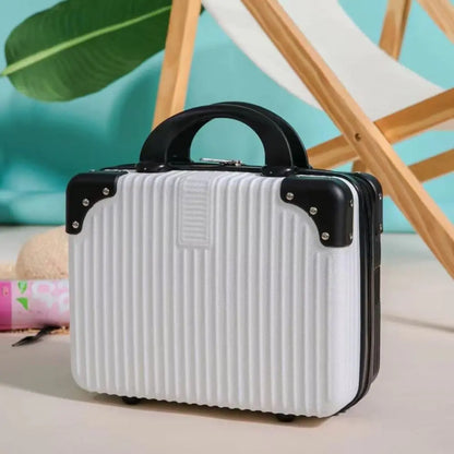 14-inch Lightweight Mini Travel Suitcase Cosmetic Box Waterproof Hand Luggage Organizer Makeup Case Portable Small Boarding Case