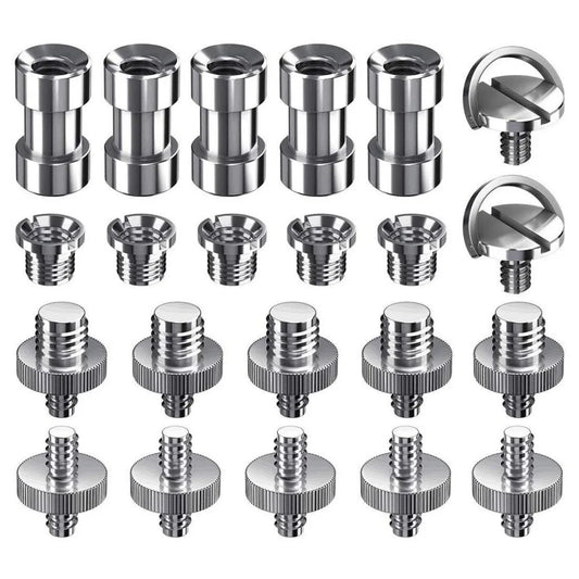 Camera Male to Female Conversion Screw 1/4" 3/8" Inch 20-Thread Fixed Mount Converter for DSLR Light Stand Tripod Ballhead