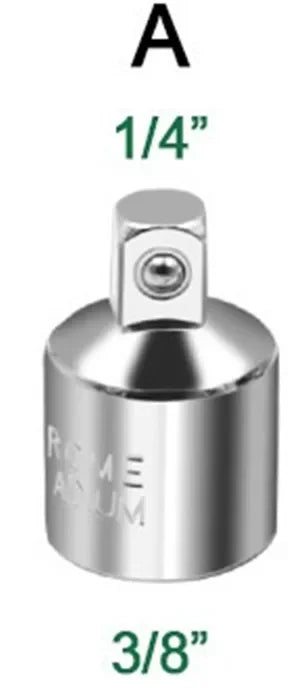 Socket Adapter Ratchet Wrench Adapter 1/2 Large Flywheel 3/8 Medium Flywheel 1/4 Small Flywheel CR-V Chrome Vanadium Steel Set