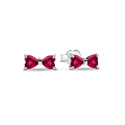 New 925 Silver bow Heart-shaped Ring Necklace Suitable for Valentine's Day,Holiday Gifts for Women DIY High-end ,Fashion Jewelry