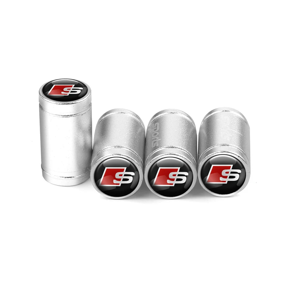 Tapas de válvula de neumático para coche con logotipo, accesorios para Audi Sline RS S TT A1 A2 A3 A4 A5 A6 A7 A8 8P B6 B7 B8 C5 C6