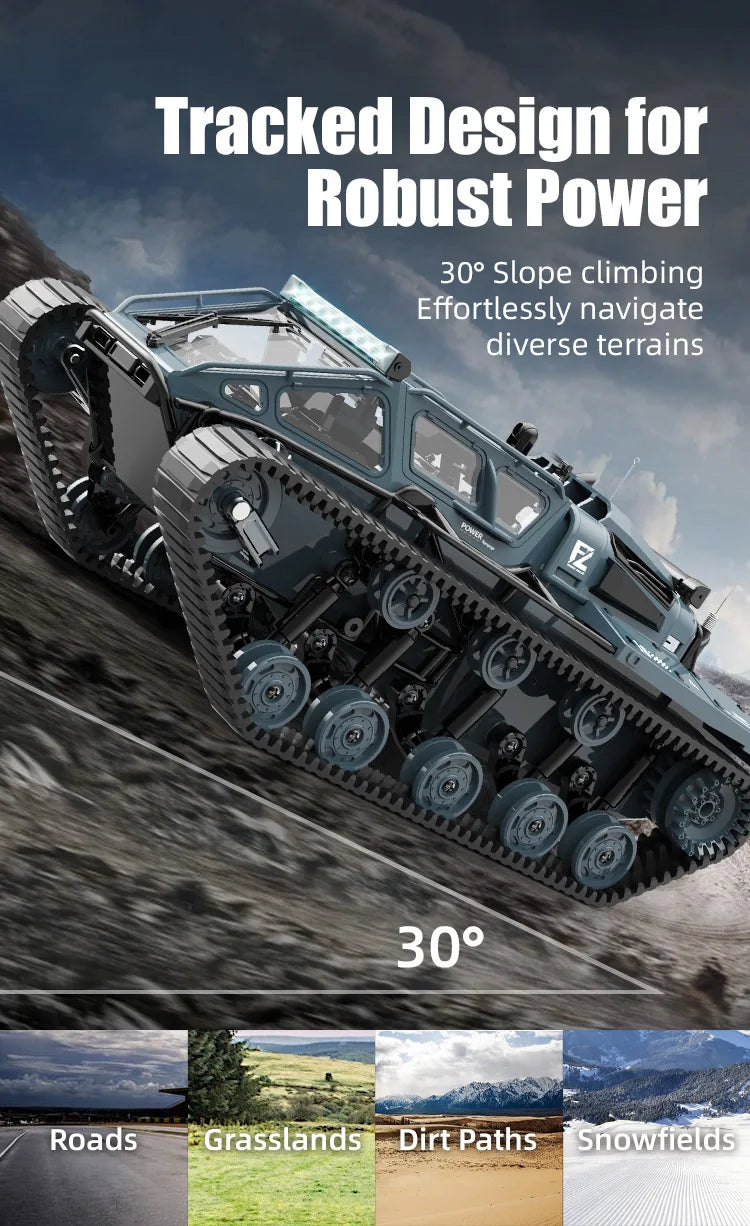 2.4G JJRC C8812 Full Scale Tracked RC Tank, Remote Control Tank With 360° Rotation Drift, RC Model Off-Road Vehicle, Children Gift