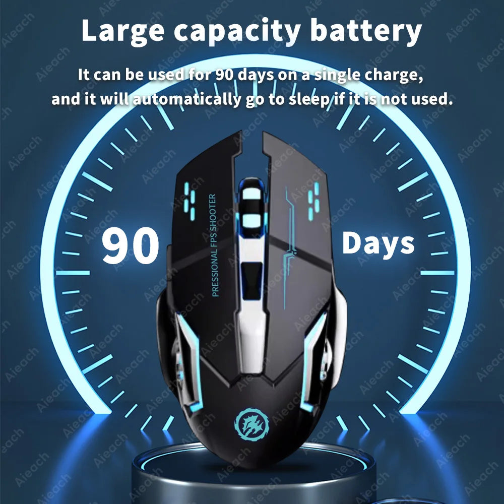 Rechargeable Wireless Mouse Gaming Computer Silent Bluetooth Mouse USB Mechanical E-Sports Backlight PC Gamer Mouse For Computer