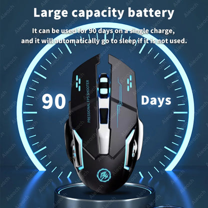 Rechargeable Wireless Mouse Gaming Computer Silent Bluetooth Mouse USB Mechanical E-Sports Backlight PC Gamer Mouse For Computer