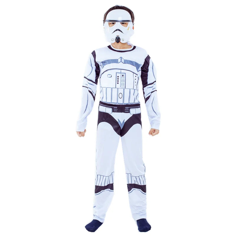 Boys Girls Superhero Costume Movie Characters Cosplay Jumpsuit with Halloween Mask Party Cosplay Outfit for Holiday Dress Up