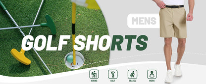 Golf Quick Dry Shorts, Men Stretch Lightweight Dress, Work Casual Shorts with 4 Pockets, Flat Front Hiking Shorts, TACVASEN