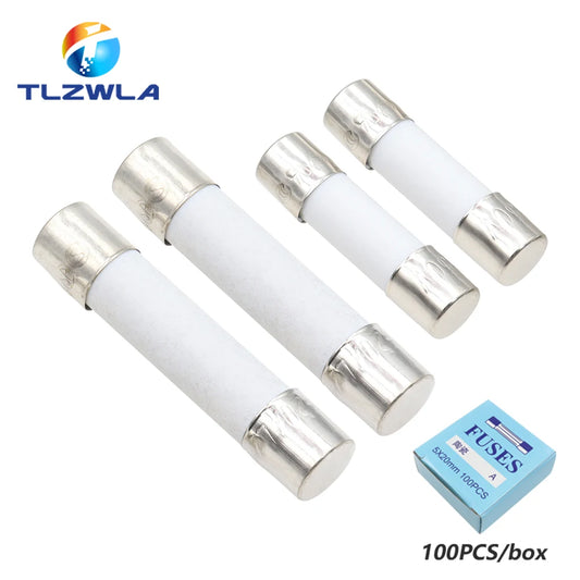10PCS, 5X20MM 6X30MM Fast Blow Ceramic Fuse, 5*20mm 250V 0.1A 0.25A 0.5A 1A 1.5A 2A 2.5A 3A 3.15A 4A-30A Slow Break The Fuse Tube