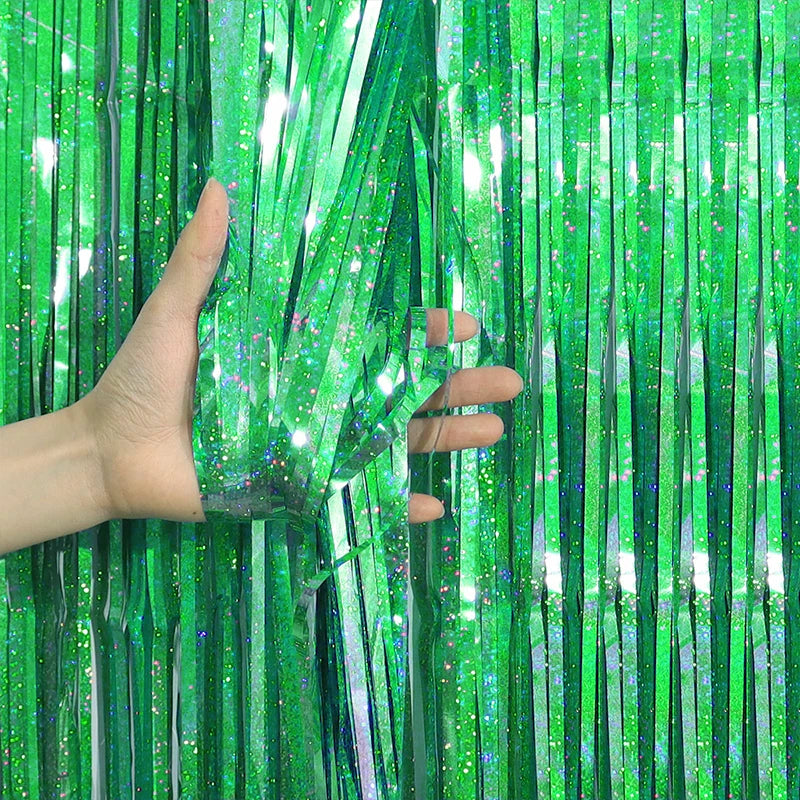 2/3M Party Background Wedding Decoration Foil Fringe Curtain Sequin Bachelorette Photo Backdrop Wall Curtain Birthday Baby Shower