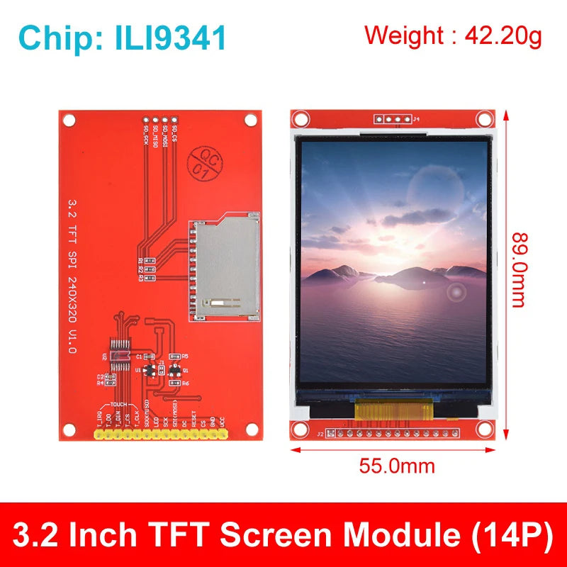 TFT Display 0.96/1.44/1.8/2.4/2.8/3.5 Inch TFT Full Color Screen LCD Module ST7735 ILI9341 Driver Interface SPI for Arduino XCW