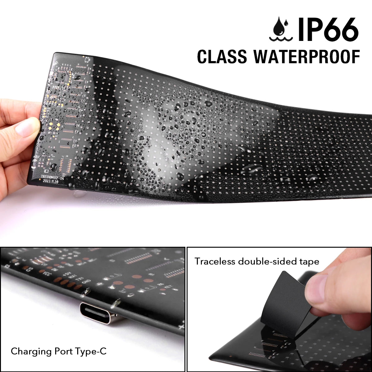 Car Decor Advertising Logo Lights Outdoor LED Matrix Pixel Scrolling Screen DIY Customize Patterns, Animations, Text Warning Light