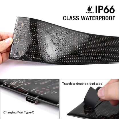 Car Decor Advertising Logo Lights Outdoor LED Matrix Pixel Scrolling Screen DIY Customize Patterns, Animations, Text Warning Light