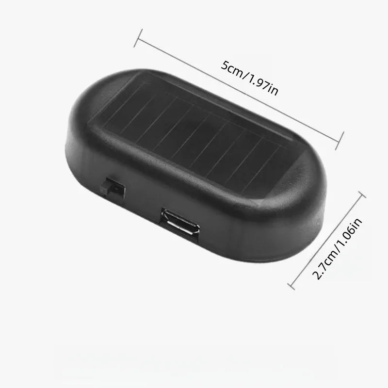 Car Alarm Light Car Solar Power Simulated Dummy Alarm Warning Anti-Theft LED Flashing Security Light with USB Port