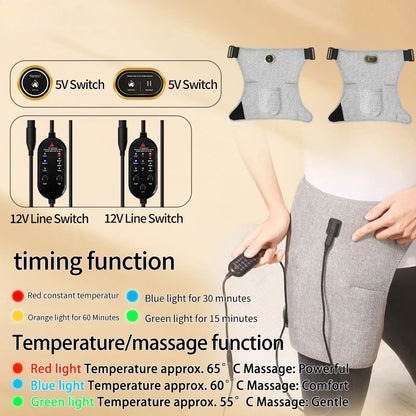 Hip Massager - 3-Gear Red Light Heat & Vibration Relieves Muscle Pain Arthritis Aids Sports Recovery For Fitness Fans Seniors