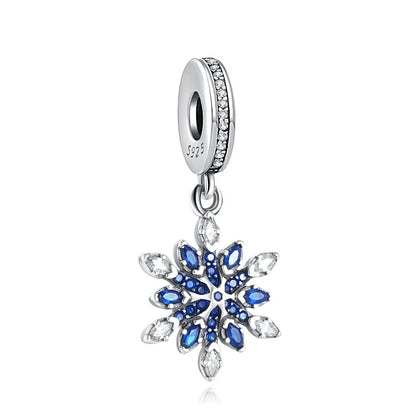 Nuevo colgante de plata 925 compatible con pulsera original, joyas para mujer, serie azul, colgante de pulpo, delfín, búho, camaleón